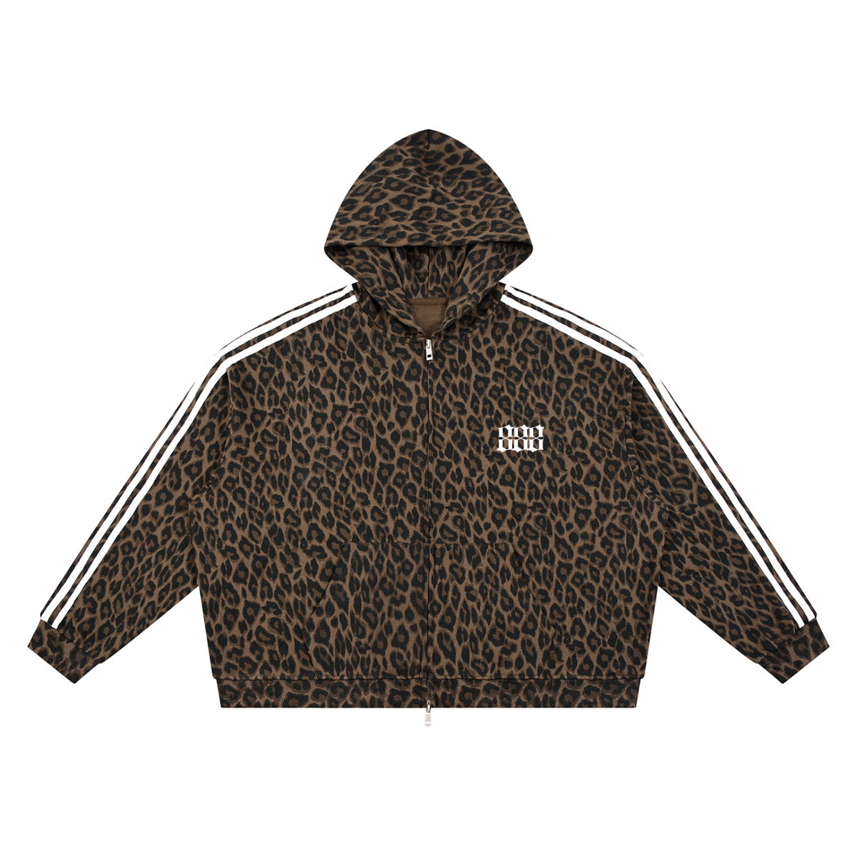Unisex Leopard Full Zip Hoodie