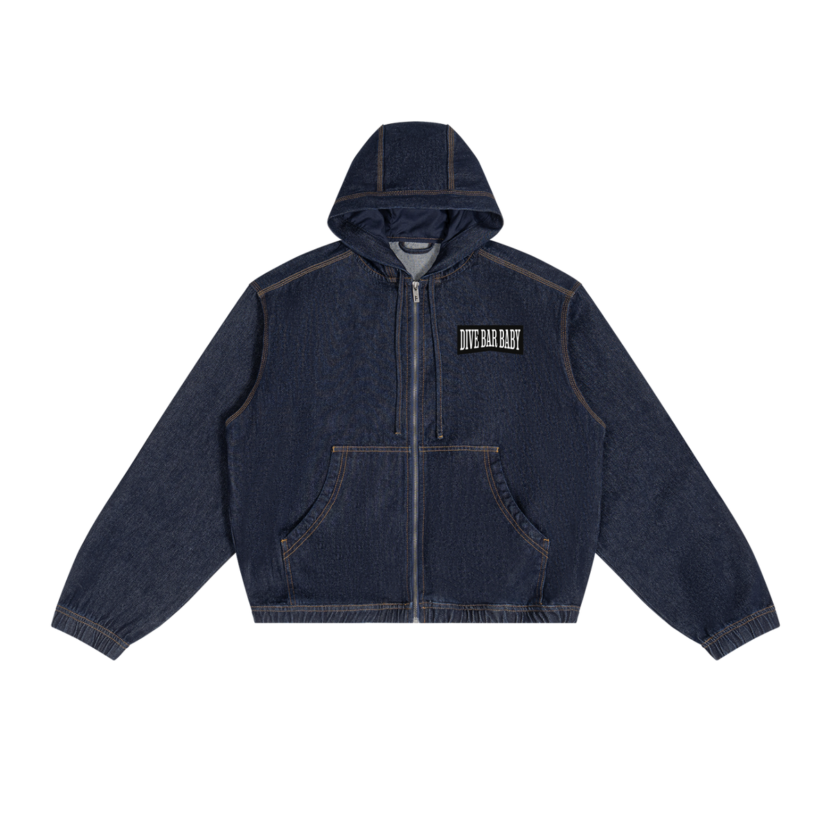 Men's Boxy Vintage Wash Hooded Denim Jacket