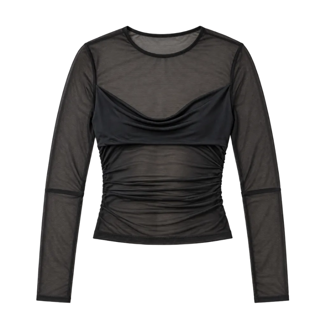 Rock + Ruched Sheer Sleeve