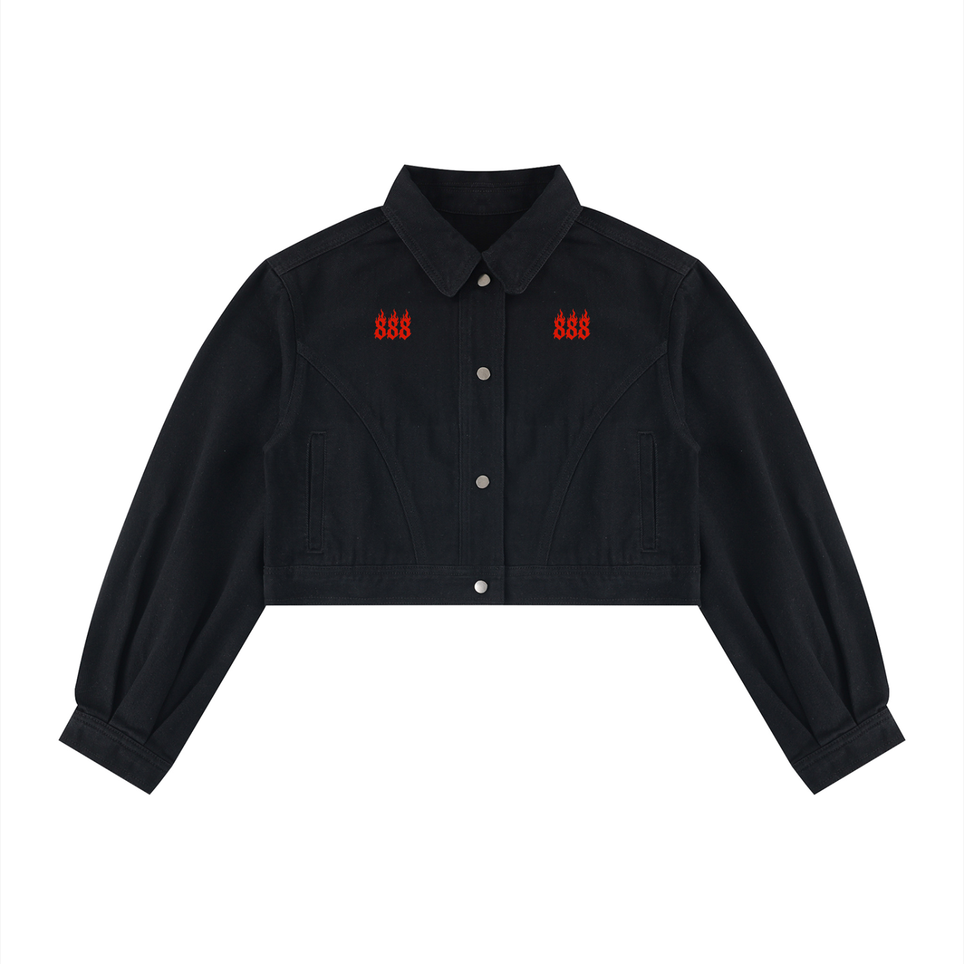 8's of Fire Crop Denim Jacket
