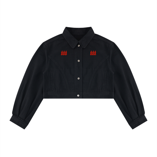 8's of Fire Crop Denim Jacket
