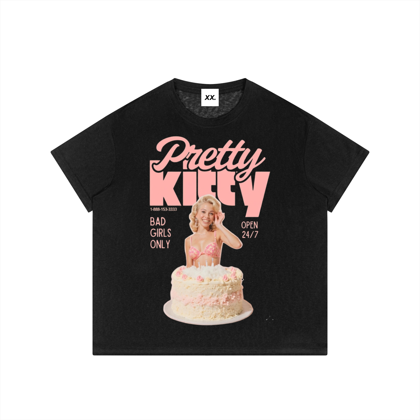 Pretty Kitty Cake Sheer Boxy Tee